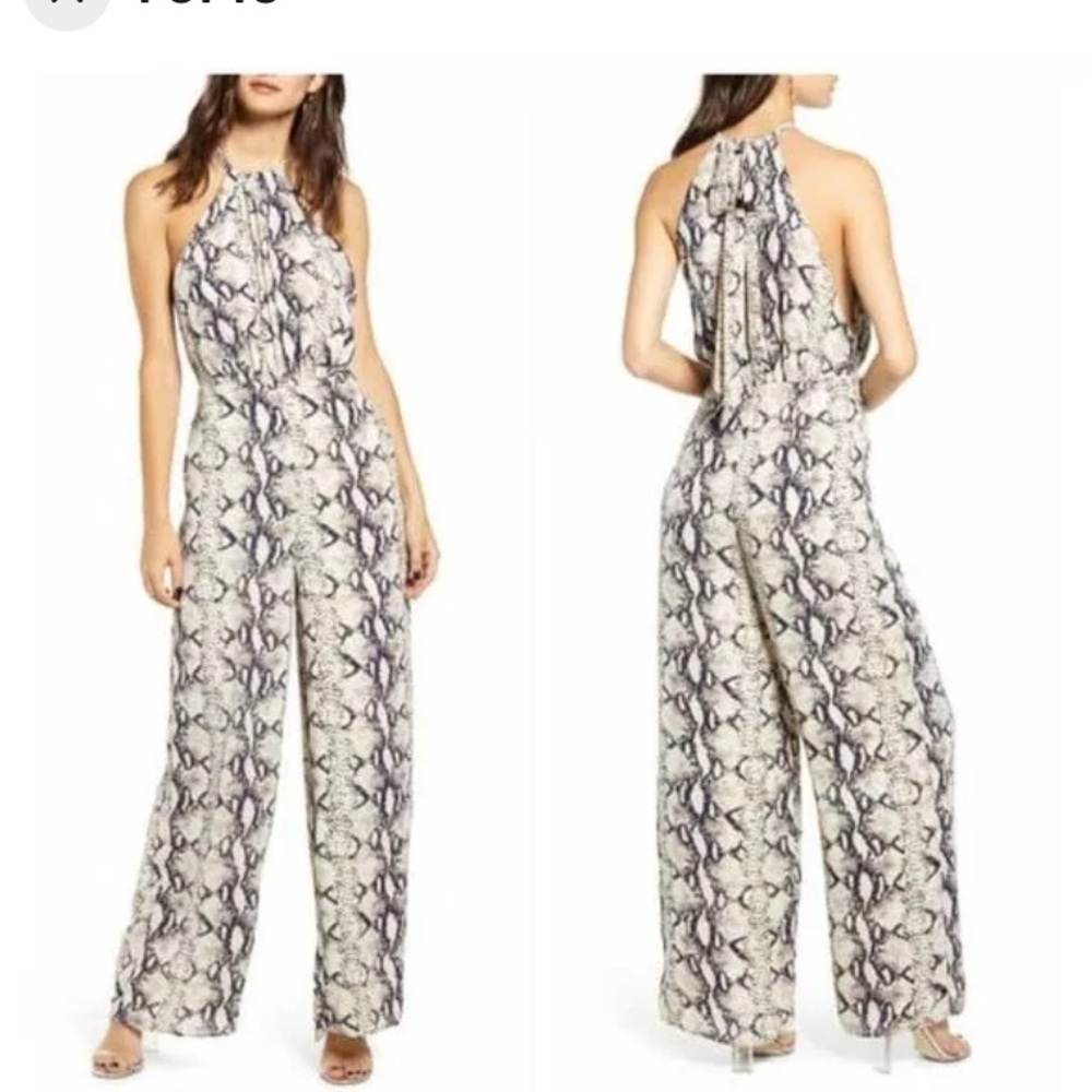 NWOT Endless Rose Python Pattern Halter Neck Jumpsuit - Picture 2 of 9